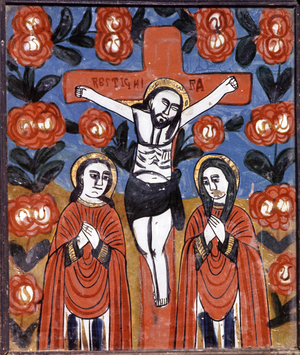 Jesus Christ on the Cross, 1850-1900 (icon on glass)