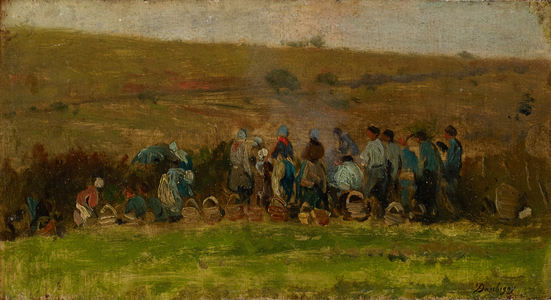 Farmers Harvesting Potatoes (oil on oak)