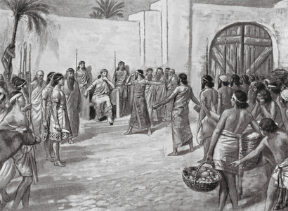 Trial before Hammurabi (litho)