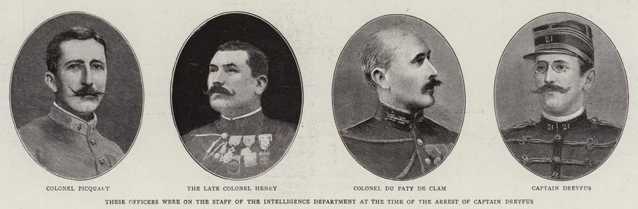 These Officers were on the Staff of the Intelligence Department at the Time of the Arrest of Captain Dreyfus (engraving)