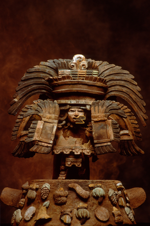 Incense burner, a funerary offering found at Teotihuacan spreads corn, cotton, squash…, 2005 (photo)