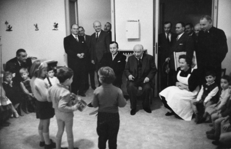 President Theodor Heuss during his state visit in Rome, 1957 (b/w photo)