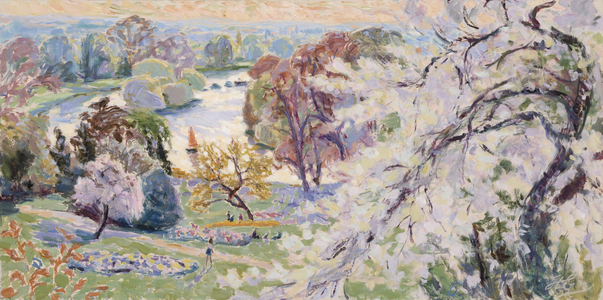 An English Pastoral, the Thames from Richmond, 2012 (oil on canvas)