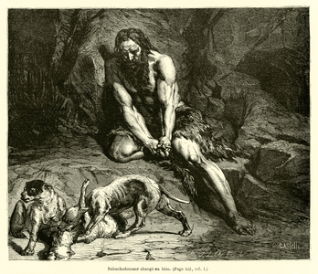 Nabuchodonosor change en bete (engraving)