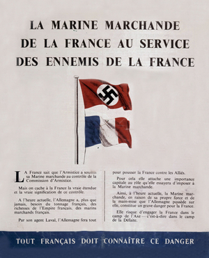 tract denouncing the French merchant navy at the service of germans, during ww2