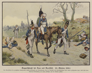 Double Battle of Jena and Auerstadt, 14 October 1806 (colour litho)