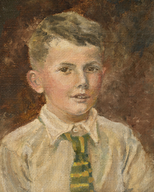 Peter Richards, aged 10 years, Pretoria, SA, 1949-50 (oil on board)