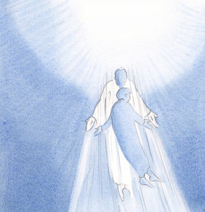 The Most Holy Trinity draws on, attracts and guides the soul which reaches out in trust, despite all trials, 2000 (w/c on paper)