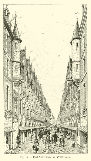 Pont Notre-Dame au XVIIIe siecle (engraving)