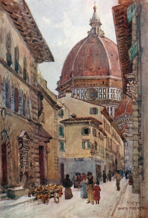 Via dei Servi (colour litho)