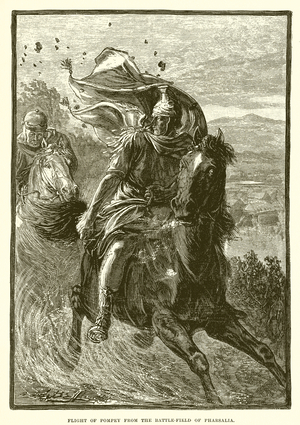 Flight of Pompey from the battle field of Pharsalia (engraving)