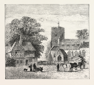 The North of London, Church End, Finchley, Engraving 1876, UK