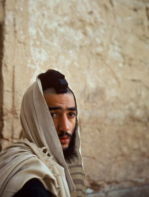 Hasidic Jewish man at the Western Wall on the Temple Mount, Jerusalem, 1978 (photo)