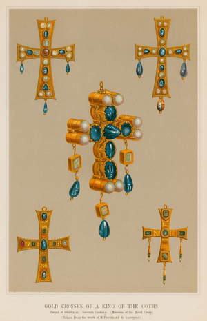 Gold Crosses of a King of the Goths (chromolitho)