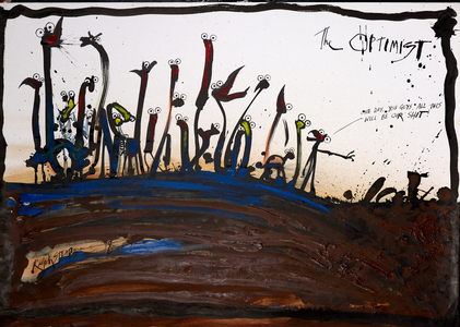 British Politics 1990s, The Optimist, 1998 (drawing)