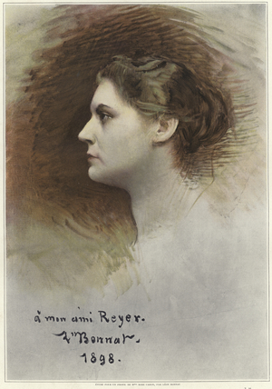 Study for a profile of Rose Caron (colour litho)