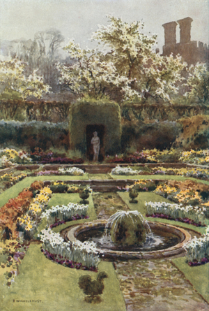 The Pond Garden (colour litho)