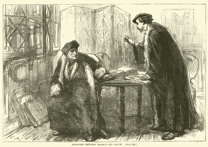 Interview between Erasmus and Calvin (engraving)