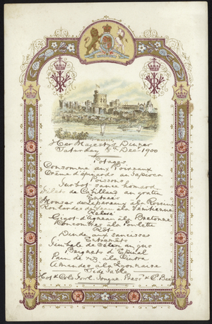Menu for the Royal Luncheon (colour litho)