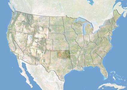 United States and the State of Oklahoma, Satellite Image With Bump Effect
