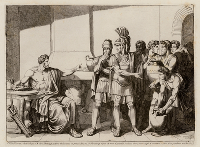 Curius Dentatus refusing the gifts of the Samnites (etching)
