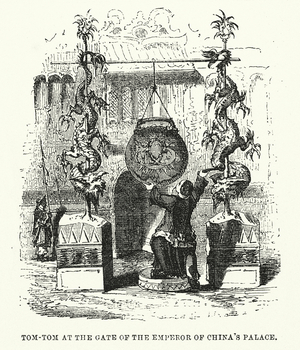 Tom-Tom at the gate of the Emperor of China's Palace (engraving)