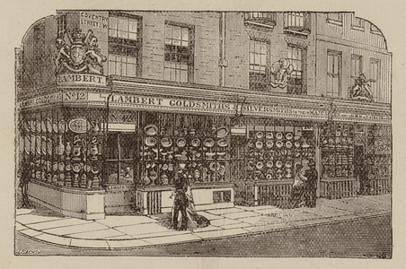 Messrs Lambert, Goldsmiths, Jewellers, and Silversmiths, 10, 11, and 12, Coventry Street, W (engraving)