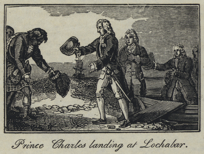 Prince Charles landing at Lochabar (engraving)
