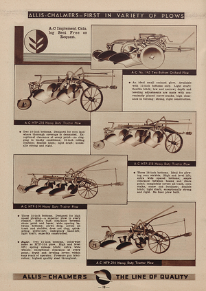 Various Allis Chalmers Farm Plows