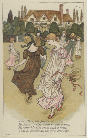 Tom, Tom, the piper's son (colour litho)