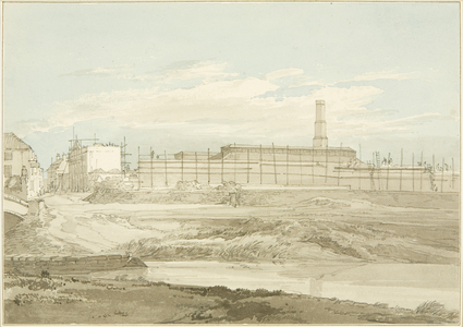 New Gas Works, 1821 (pencil & w/c on paper)