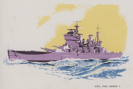 HMS King George V (colour litho)