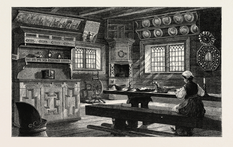 Interior of an Old Thelemarken House Now at Bygdo, Near Christiania, Oslo