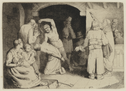 Bunyan's Pilgrim's Progress: The Scourging of Faithful (etching)