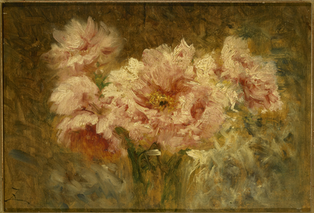 Flowers, 2nd half 19th century (oil on wood)