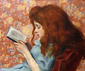 Young Girl Reading,  (oil on canvas)
