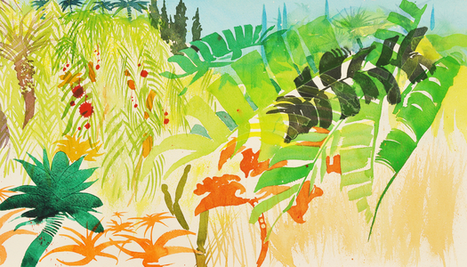 Tropical Garden, Mogador, 2016 (water based media)