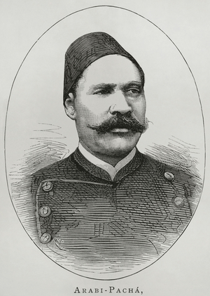 Ahmed 'Urabi (1841-1911), Egyptian revolutionist, Nationalist military officer in the Egyptian Army, Portrait, 1882 (engraving)
