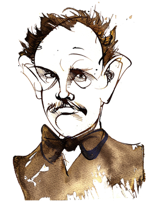 Richard Strauss, German composer and conductor (1864-1949); caricature