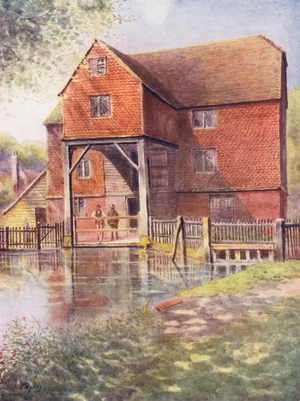 Surrey: Shalford Mill (colour litho)