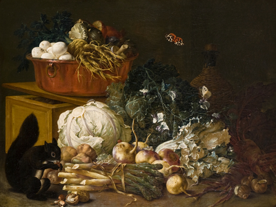 Still Life with Squirrel (oil on canvas)