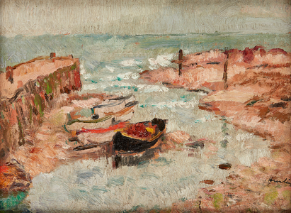 Beached Boats, Lower Largo (oil on panel)