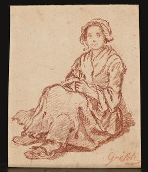 A Seated Woman (Femme assise) (red chalk)