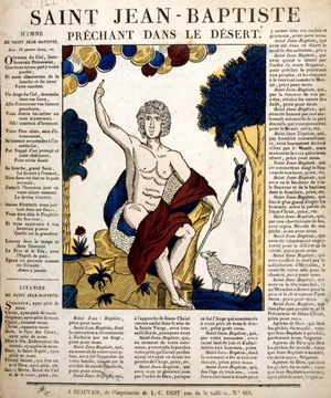 French 19th century illustration depicting St John the Baptist preaching in the desert