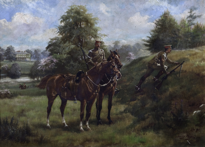 Soldiers of the West Kent Imperial Yeomanry practising in Mote Park, Maidstone