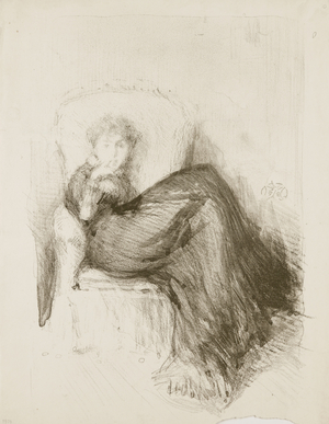 Study: Maud Seated, 1878 (lithotint)
