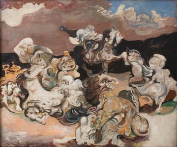 Paraphrase after Delacroix's Lion Hunt, 1944 (oil on canvas)