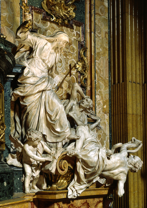 Legros “Religion that breaks down Heresy”, Rome, Church of Jesus