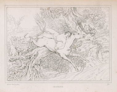 Mazeppa, based on the poem by Lord Byron (engraving)