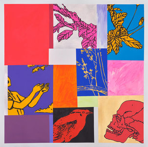 Study For Fragmented Landscape, 2021 (acrylic, pure pigment, gold and silver leaf on hand made watercolour paper)